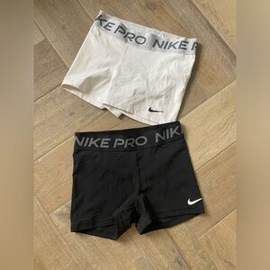 Nike Pro 365 Black White Shorts Medium EUC
